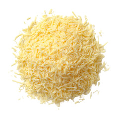 A pile of delicious, freshly grated cheese. Perfect for any culinary creation.
