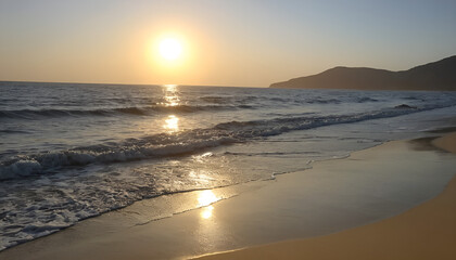 Empty Beach at Sunrise - Serene Coastal Morning