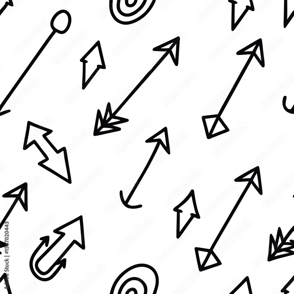 Poster seamless hand drawn arrow pattern colorful and versatile design