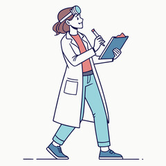 Fototapeta premium Confident Female Scientist Illustration