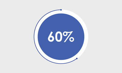 vector pie chart. 60% pie chart. 60 percent  graph chart. pie chart illustration. business graph