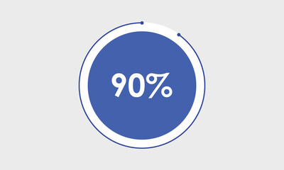 vector pie chart. 90% pie chart. 90 percent  graph chart. pie chart illustration. business graph