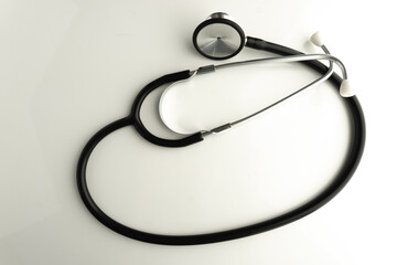 Stethoscope isolated on white background, representing healthcare, diagnostics, and medical...
