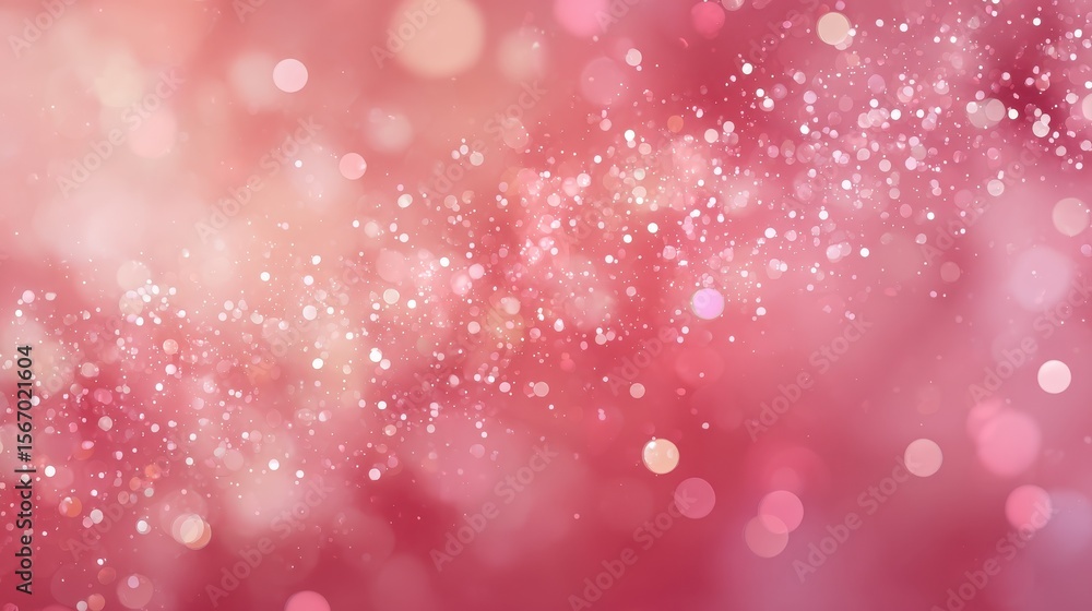 Poster delicate pink glitter background with soft bokeh