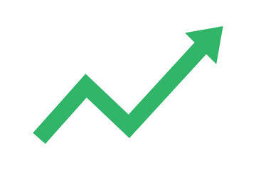 Growing business red arrow on white, Profit red arrow, Vector illustration.Business concept, growing chart. Concept of sales symbol icon with arrow moving up. Economic Arrow With Growing Trend.