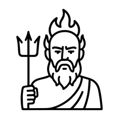 line icon mythical creature Hades vector on white background
Vector line icon on white background