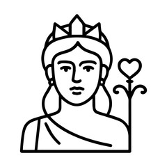 line icon mythical creature Hera vector on white background
Vector line icon on white background