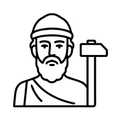 line icon mythical creature Hephaestus vector on white background
Vector line icon on white background