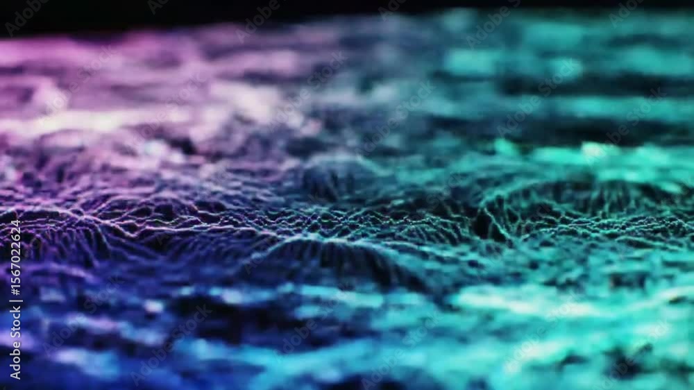 Poster abstract digital wave patterns with vibrant colors, perfect for tech backgrounds
