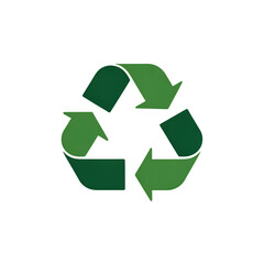 Obraz premium Green recycling symbol against a black background suggests ecological awareness and environmental responsibility in a sleek, modern design.