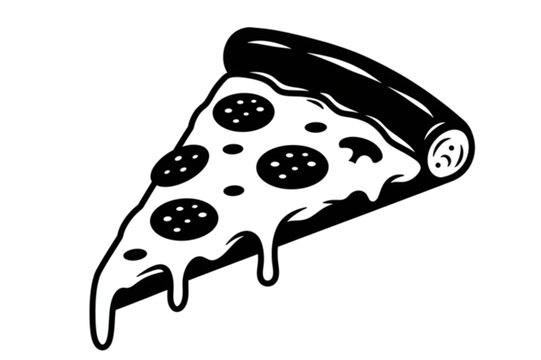 Pepperoni pizza slice art offers a delicious, scalable design option for food promotions, restaurant branding, or website graphics.