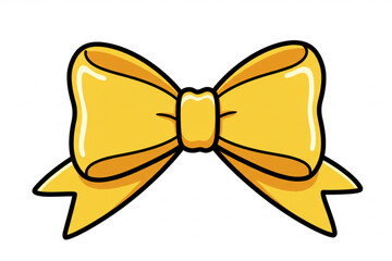 A delightful yellow ribbon graphic, perfect for gift embellishments, celebratory designs, and adding a touch of festive flair.