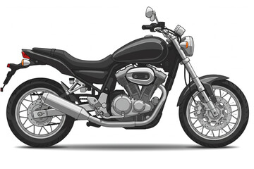 Obraz premium Striking motorcycle design graphic, perfect for transportation themes and automotive designs, ideal for customizable vehicle concepts and logo applications.