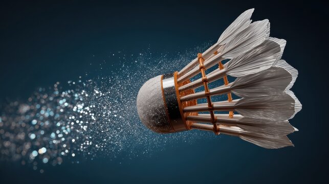 Badminton action , Badminton shuttlecock, Fast Shuttlecock.