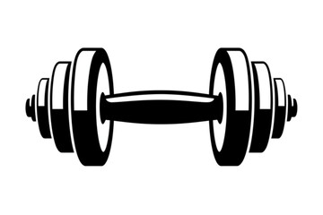 Bold black dumbbell graphic, ideal for fitness promotions, training programs, or gym-related design, showcasing exercise and healthy lifestyle.
