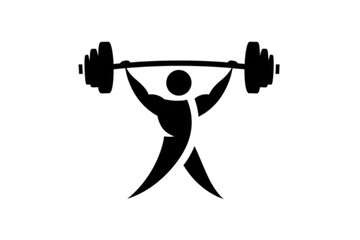 Minimalist lifter graphic showcasing strength and fitness for gym logos or simple design elements on sports-related promotional materials.