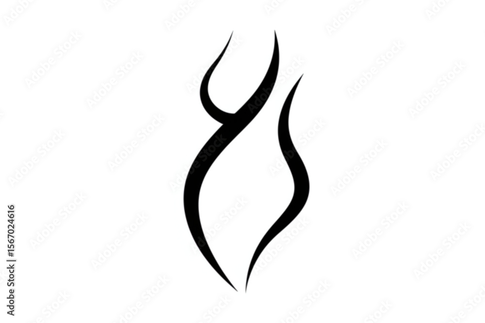 Poster graceful curved shapes create an abstract design, ideal for minimalist logos or artistic projects ne