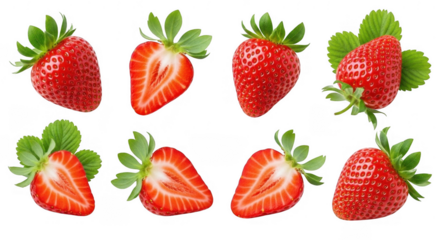 Fresh Strawberries: a Delicious and Vibrant Addition To Culinary Creations, isolated on a transparent background