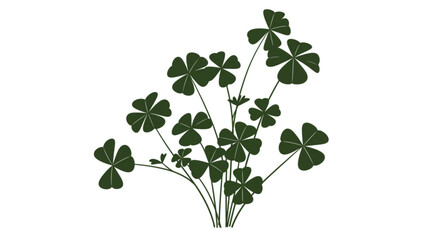 Delightful shamrock cluster for Saint Patrick's Day design, suitable for print, web, or digital projects with a clean and elegant botanical theme.