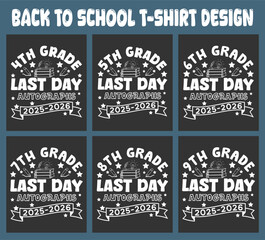 Fototapeta premium Back to school t-shirt designs for different grade levels