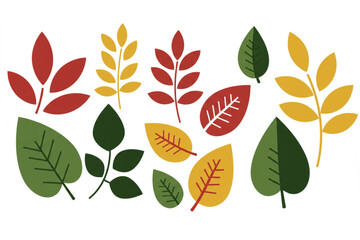Autumnal foliage design shows a collection of colorful leaves scattered across the screen for use in a variety of projects.