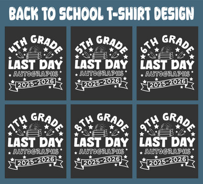 Back to school t-shirt designs for different grade levels