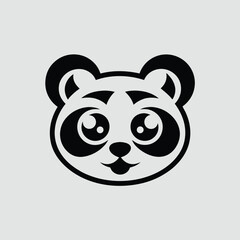 A charming panda mascot design featuring a cute face with big round eyes and a soft friendly expression perfect for logos branding or character design