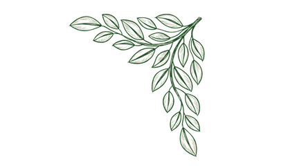 A leafy corner design with a sketched aesthetic, ideal for adding a natural and organic touch to your creative projects.