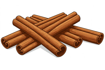 Aromatic cinnamon sticks gracefully arranged, perfect for adding a touch of warmth and spice to culinary projects or festive designs.