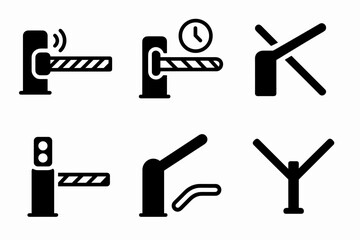 Fototapeta premium Black turnstile icons in various positions and styles vector icon isolated illustration