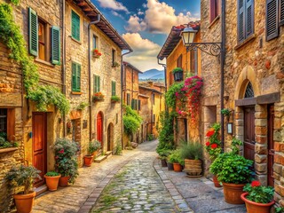 Fototapeta premium narrow street in the old town