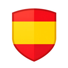 Fototapeta premium Shield with Spanish flag design in flat style 