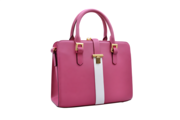  handbag with white and gold accents isolated on white background PNG, AI GENERATED