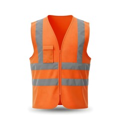 Safety vest, orange color high-visibility vest with reflective strips, and designed for optimal worker safety. A beacon of protection and visibility in any work environment.