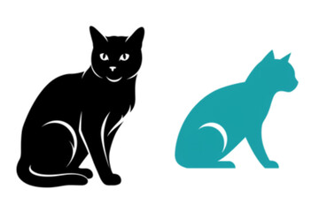 Sleek cat icons present a modern and simple design, suitable for pet-related logos or branding projects with feline elements.