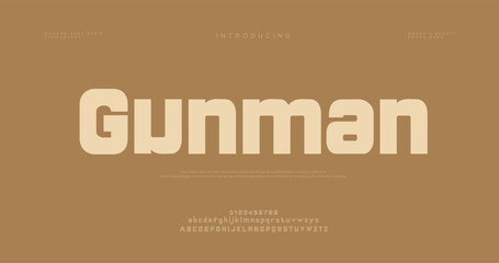 Gunman alphabet letters font and number. Classic Lettering Minimal Fashion Designs. Typography modern serif fonts regular decorative vintage concept. vector illustration