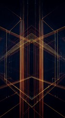 Fototapeta premium Intricate network of intersecting lines forming a complex geometric structure.