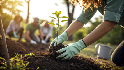 Let's grow together planting trees for a better world