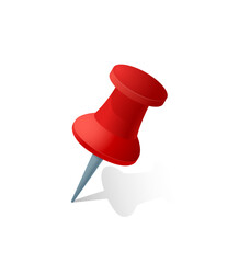 Red pin for maps and navigation systems to mark current location. User Interface icon design. Vector 