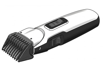 Modern hair clipper design provides a minimalist aesthetic, suitable for branding, grooming product marketing and creative graphic projects.
