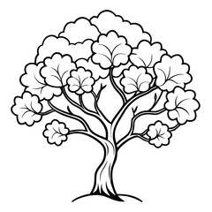 Cherry blossom tree outline vector