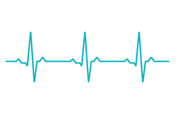 A flat teal heart rhythm graphic representing heartbeat and pulse, perfect for healthcare or medical design, ensuring a healthy life.