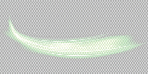 Realistic green light effect isolated on transparent background. Glowing neon flare, lens glow, sparkle, and burst—perfect for overlays, photo editing, web design, and visual effects