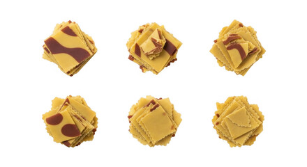 Captivating Artistic Display of Vibrantly Colored Lasagna Sheets Perfect for Culinary and Food Photography, isolated on a transparent background