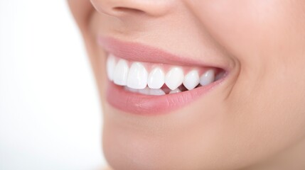 Fototapeta premium A close-up of bright, healthy white teeth with a clean and radiant smile.