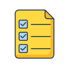 Yellow Checkbox with Right Tick – Transparent PNG Checklist Icon for UI and Web Design

