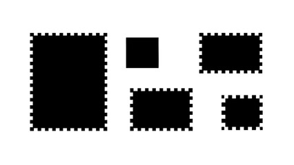 Black rectangles shapes with dashed borders vector graphic design element art