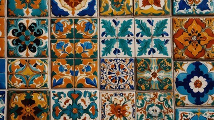 Colorful ceramic tiles showcasing intricate designs in vibrant hues.