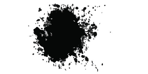 Ink splatters on white background. Abstract Black Ink Splash Illustration
