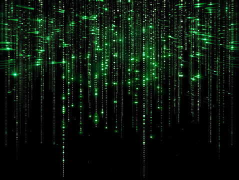 soft light digital binary rain